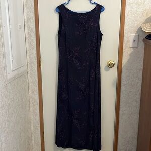 Carol Little dresses sz 14 maxi sleeveless fitted purple attached slip side zip